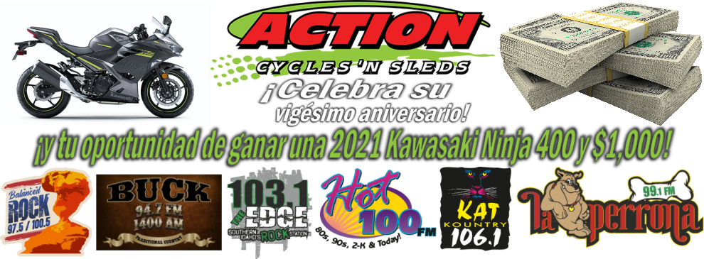 Your chance to win BIG from Action Cycles N' Sleds and Lee Family Broadcasting!